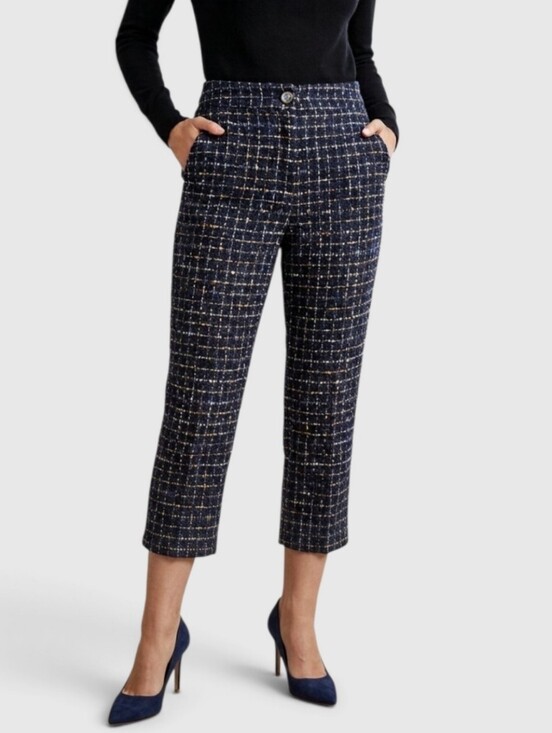 VENUS Pants - Venus Sz 2 Plaid Tweed Cropped Ankle Dress Pants Textured Business Casual EUC